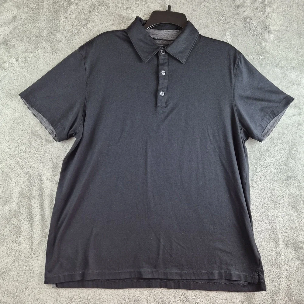 Banana Republic Polo Shirt Mens XL Black Short Sleeve Cotton Casual Golf